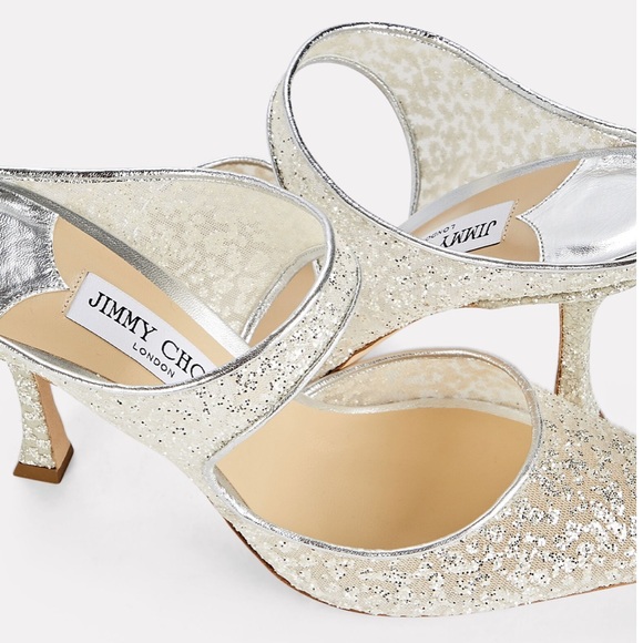 Jimmy Choo Avri 90 Glitter Mules - Picture 2 of 5